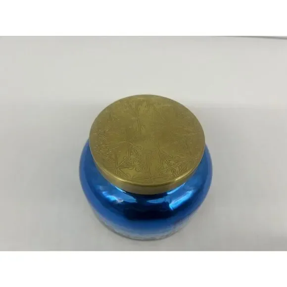 Anthropologie Capri Blue Ombre Faceted Glass Jar Candle Medium 19 0z - Picture 3 of 6